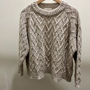Cozy Cable Knit Sweater in Beige